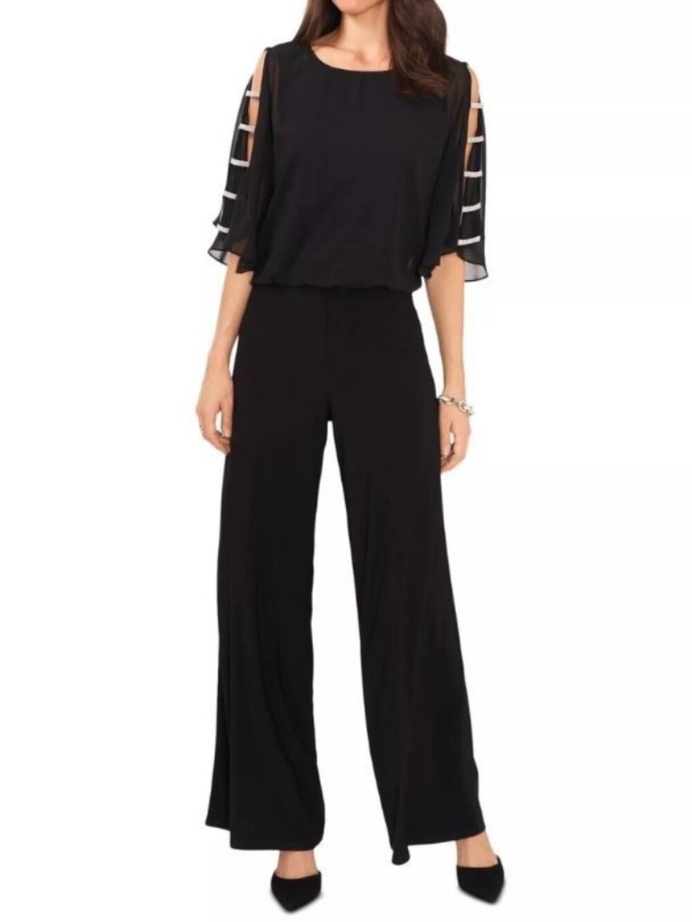 MSK Womens Straight Neck Short Sleeve Jumpsuit - XL